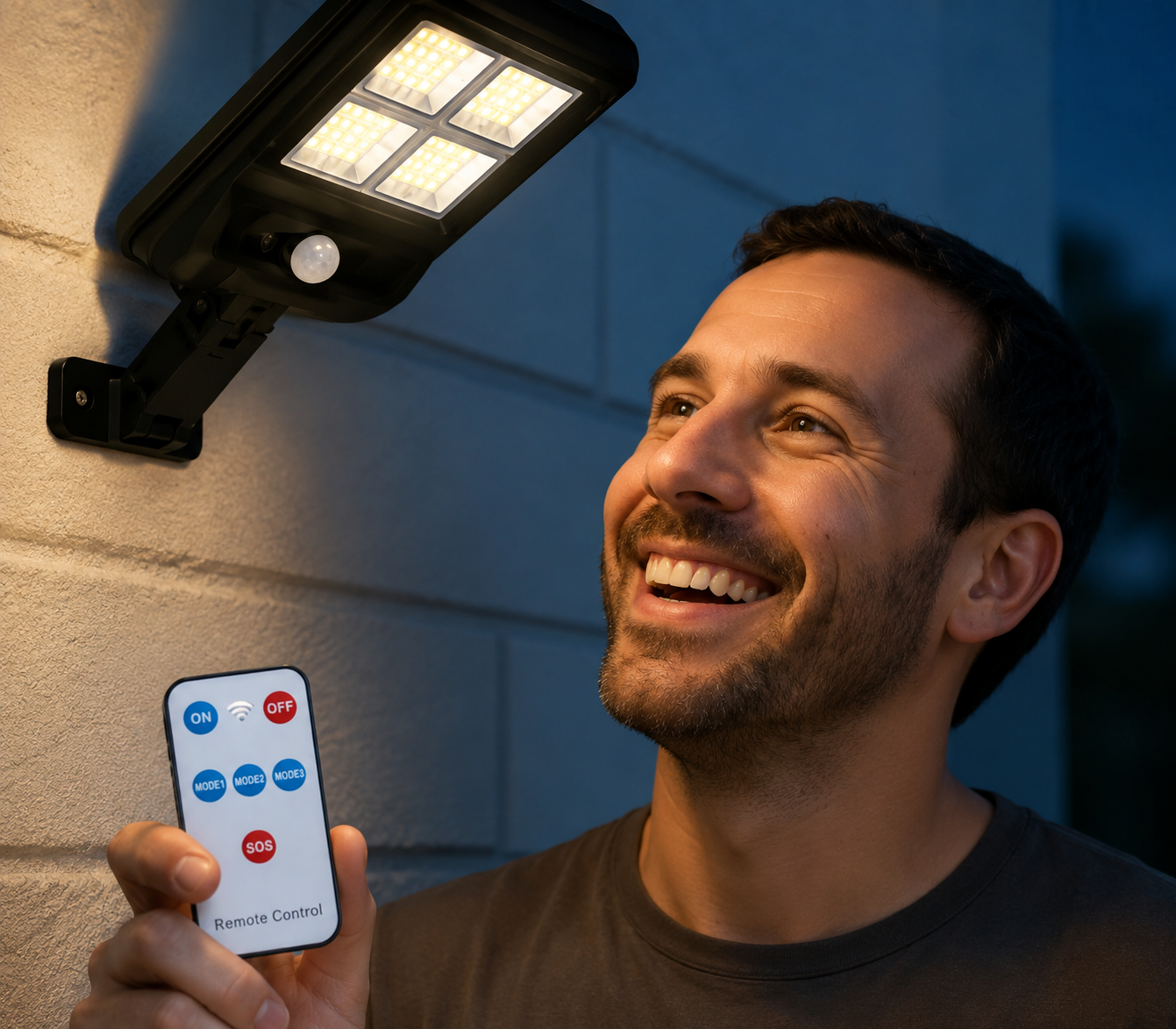 Seguridad Solar 24/7 - Lámpara con Sensor y Control Remoto
